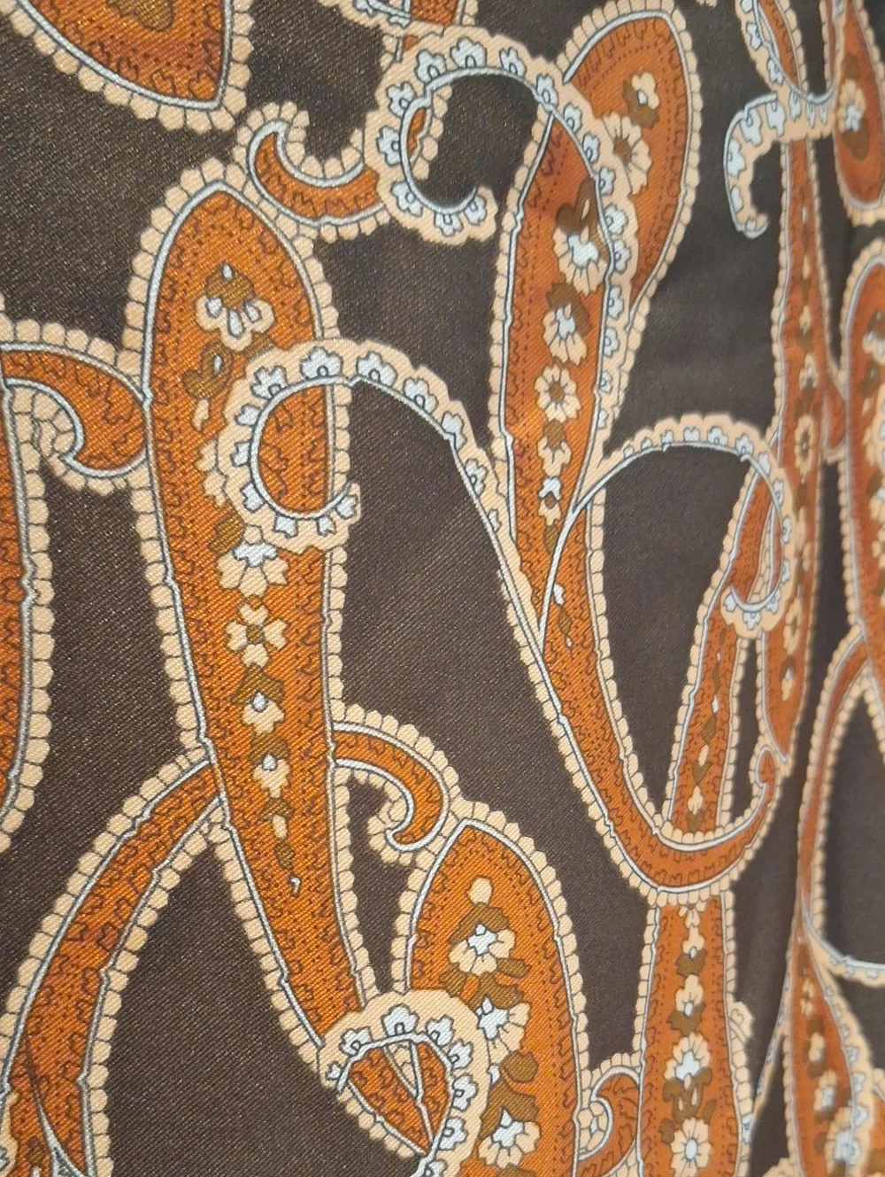 Chocolate Brown & Rust Paisley Scarf